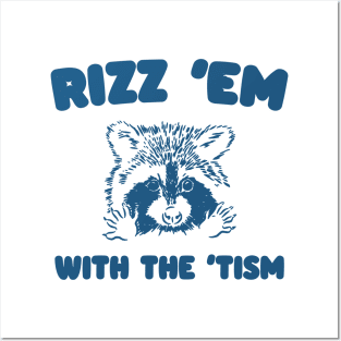 Rizz Em With The Tism Graphic T-Shirt, Retro Unisex Adult T Shirt, Vintage Funny T Shirt, Nostalgia T Shirt, Rizzler Posters and Art